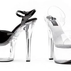 Ellie Shoes 7 Inch Heel Clear Bottom Sandal