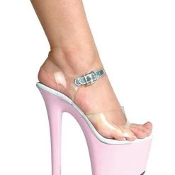 Ellie Shoes 7 Inch Heel Clear Bottom Sandal