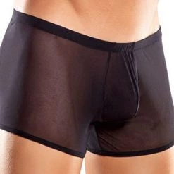 Male Power Black Plus Size Pouch Short