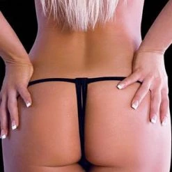 Body Zone Apparel White Crotchless Lace Thong