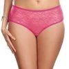 Dreamgirl Plus Size Hot Pink Crotchless Lace Diva Panty