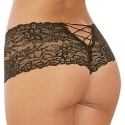 Dreamgirl Trending Sellers Open Crotch Shorts W/ Lace-Up Back