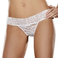 Dreamgirl Panties White Stretch Lace Thong