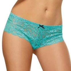 Dreamgirl Crotchless Turquoise Lace Open Crotch Boyshort