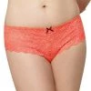 Dreamgirl Plus Size Coral Lace Open Crotch Diva Boyshort