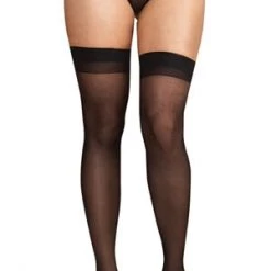 Dreamgirl Thigh High Stockings With Back Seam Plus Size Hosiery