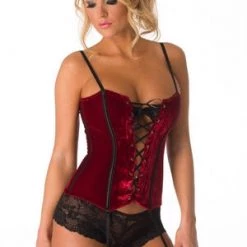 Velvet Kitten Trending Sellers Seductive Red Velvet Corset