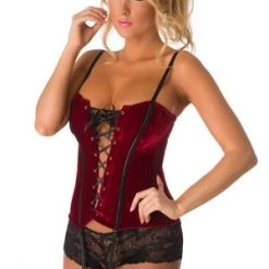 Velvet Kitten Trending Sellers Seductive Red Velvet Corset