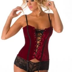 Velvet Kitten Trending Sellers Seductive Red Velvet Corset
