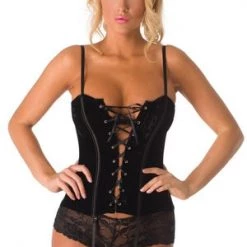 Velvet Kitten Seductive Black Velvet Corset