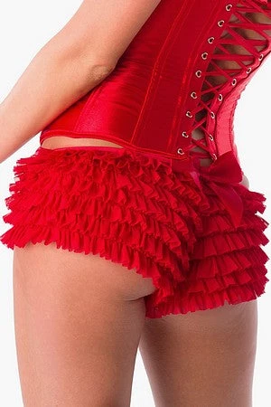 Velvet Kitten Panties Red Ruffle Boy Shorts W/ Bow 2 Velvet Kitten Panties Red Ruffle Boy Shorts W/ Bow