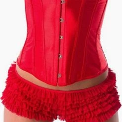 Velvet Kitten Panties Red Ruffle Boy Shorts W/ Bow