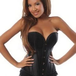 Velvet Kitten Black Satin Sweetheart Corset Lingerie