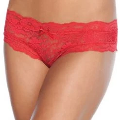 Coquette Red Floral Print Lace Crotchless Panty