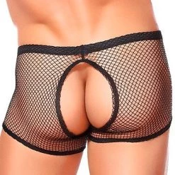 Male Power Men's Black Open Back Mesh Short