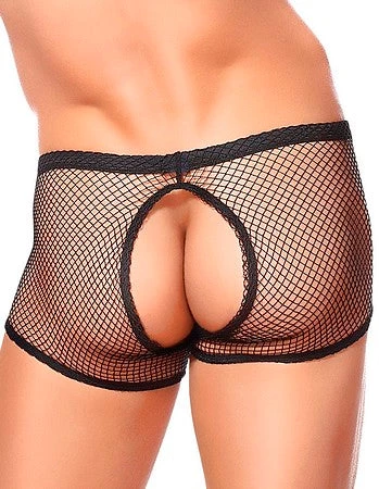 Male Power Men's Black Open Back Mesh Short 1 Male Power Men's Black Open Back Mesh Short