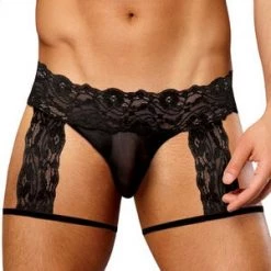 Male Power Lace G-String Garter Short Men's