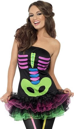 Smiffy's $9.99 Costumes Fever Neon Skeleton Costume 4 Smiffy's $9.99 Costumes Fever Neon Skeleton Costume