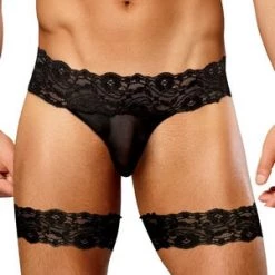Male Power Lace Micro Garter Short