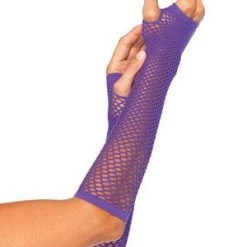 Leg Avenue Accessories Purple Fishnet Fingerless Gloves