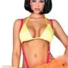 Leg Avenue Ancewear Yellow & Orange Spandex Reversible Bikini Top