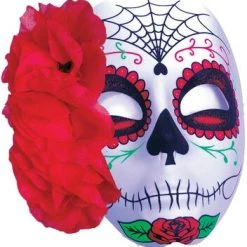 Underwraps Costumes Red Rose Spiderweb Mask