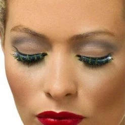 Smiffy's Accessories Green Eyelashes W/ Red Gemstones