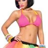 Leg Avenue Festival Wear Pink & Orange Spandex Reversible Bikini Top