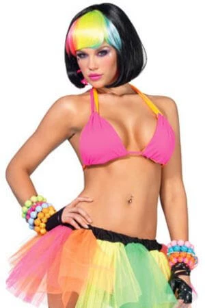 Leg Avenue Festival Wear Pink & Orange Spandex Reversible Bikini Top 1 Leg Avenue Festival Wear Pink & Orange Spandex Reversible Bikini Top