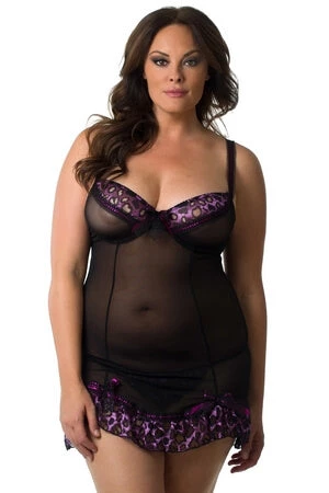 Velvet Kitten Plus Pleated Ribbon Chemise 3 Velvet Kitten Plus Pleated Ribbon Chemise