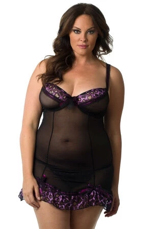 Velvet Kitten Plus Pleated Ribbon Chemise 1 Velvet Kitten Plus Pleated Ribbon Chemise