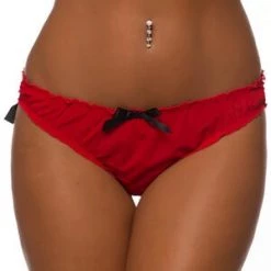 Velvet Kitten Red Ruched Rene Ruffle Panty