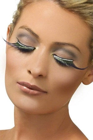 Smiffy's Green & Black Diamante Eyelashes 3 Smiffy's Green & Black Diamante Eyelashes