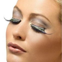 Smiffy's Green & Black Diamante Eyelashes