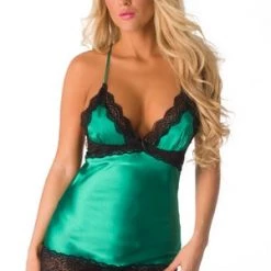 Velvet Kitten Clearance Green Captivating Chemise