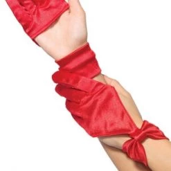 Leg Avenue Accessories Red Satin Cut Out Gloves