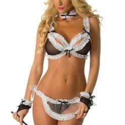 Velvet Kitten Maid Just Right Bra Set Lingerie