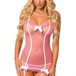 Velvet Kitten Lingerie Passionate Pink Mesh Chemise