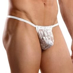 Male Power Men's White Lace Posing Strap