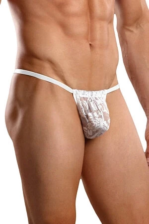Male Power Men's White Lace Posing Strap 1 Male Power Men's White Lace Posing Strap