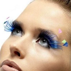 Smiffy's Blue Feather Plume Eyelashes