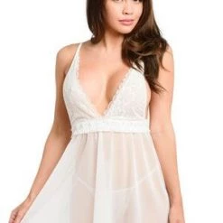 Velvet Kitten White Lace Empire Babydoll Clearance