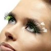 Smiffy's Black & Green Feather Plume Eyelashes Clearance