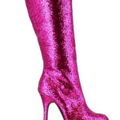 Ellie Shoes Fuchsia 4 Inch Glitter Boot Clearance