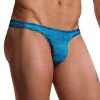 Male Power Turquoise Neon Lace Thong Men's
