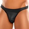 Male Power Mens Black Satin Bong Thong