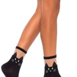 Leg Avenue Black Cat Opaque Anklet