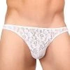 Male Power White Stretch Lace Bong Thong Men's
