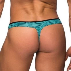 Male Power Sea Blue Radiate Thong Men's