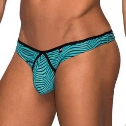 Male Power Sea Blue Radiate Thong Men's
